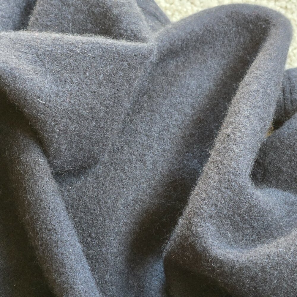 Thick BLACK Cashmere Oversized Scarf Brushed Felted - Picture 9 of 11